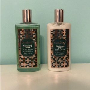ULTA beauty glistening snow body lotion and wash